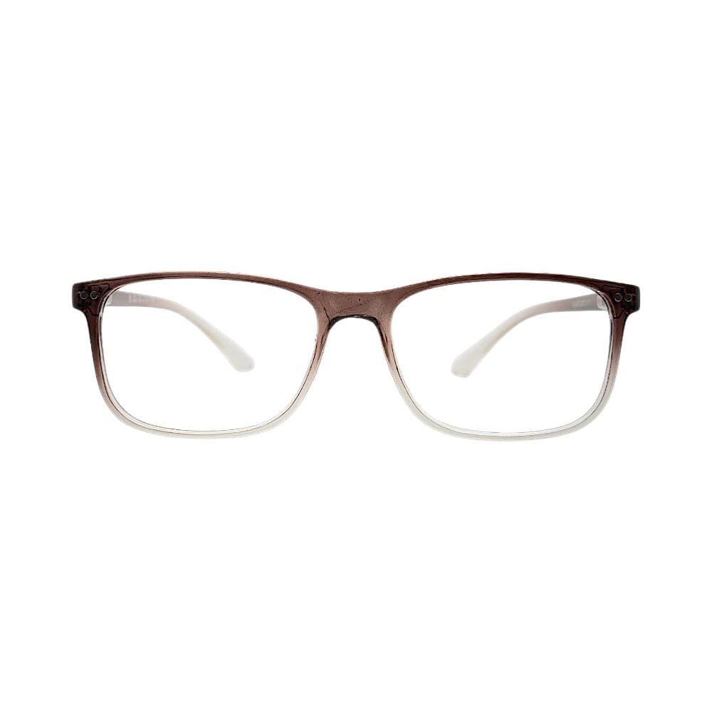 Classic Brown & Transparent Rectangular Full-Rim Frames | Eyeglasses for Men | STINC EYEWEAR