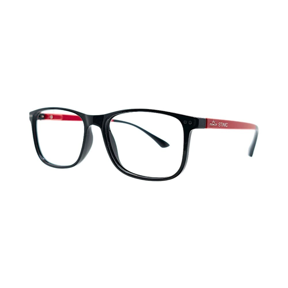 Classic Red & Black Rectangular Full-Rim Frames | Eyeglasses for Men | STINC EYEWEAR