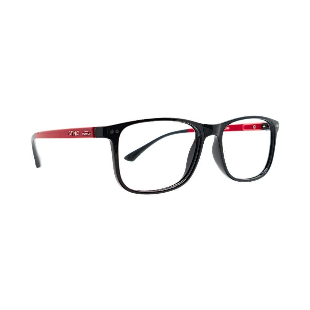 Classic Red & Black Rectangular Full-Rim Frames | Eyeglasses for Men | STINC EYEWEAR