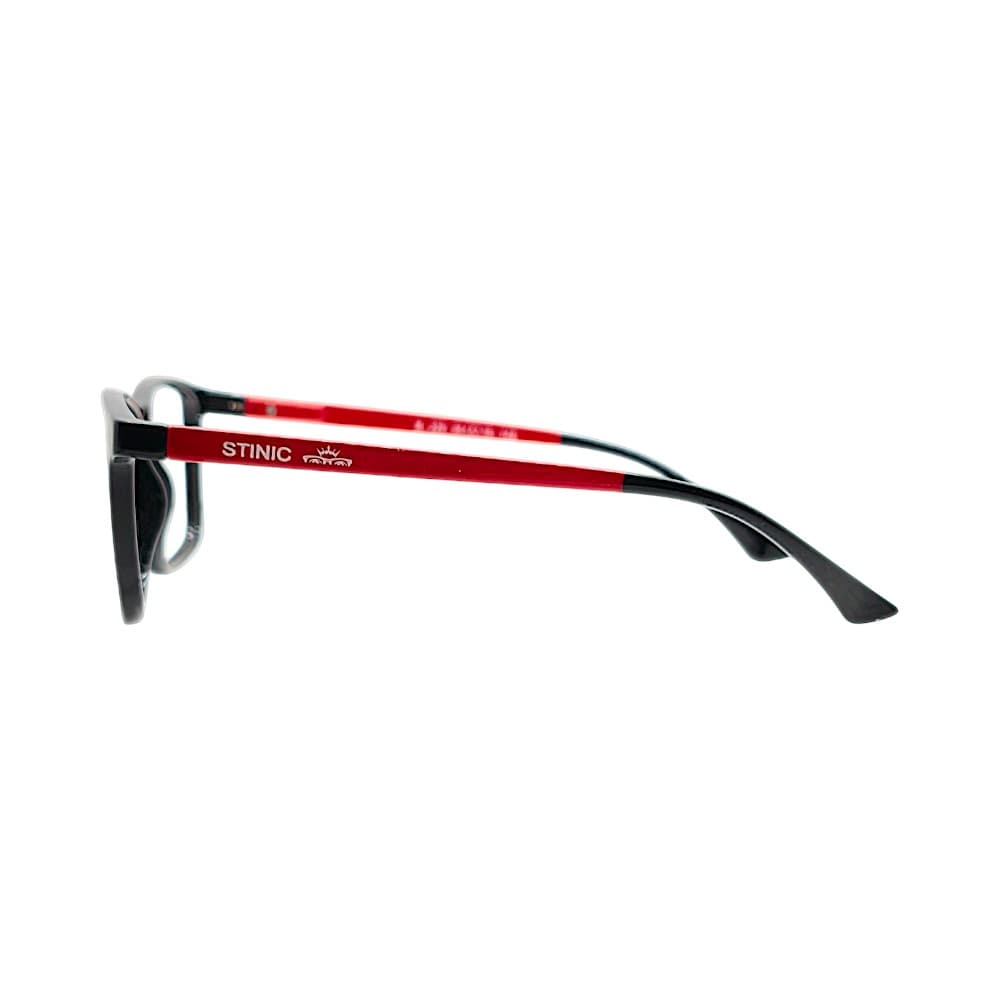 STINIC Eyewear Black and Red Rectangular Eyeglasses Frame – Unisex Full-Rim Optical Prescription Glasses