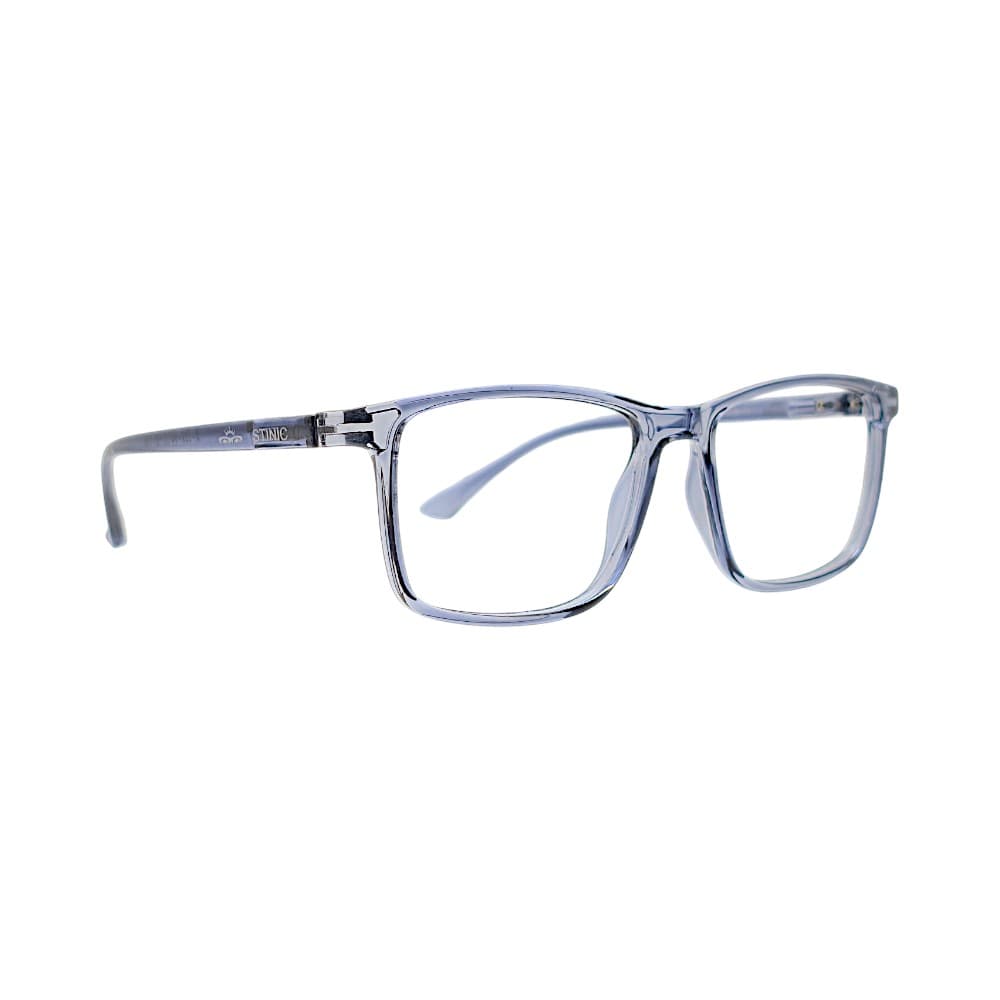 STINIC Eyewear Transparent Dark Grey Rectangular Eyeglasses Frames – Unisex Full-Rim Eyewear 