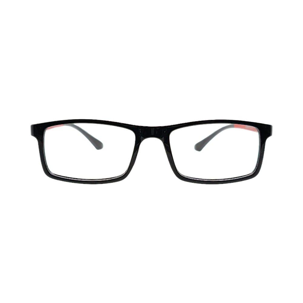 STINIC Classic Rectangle Eyeglass Frame – Black+red