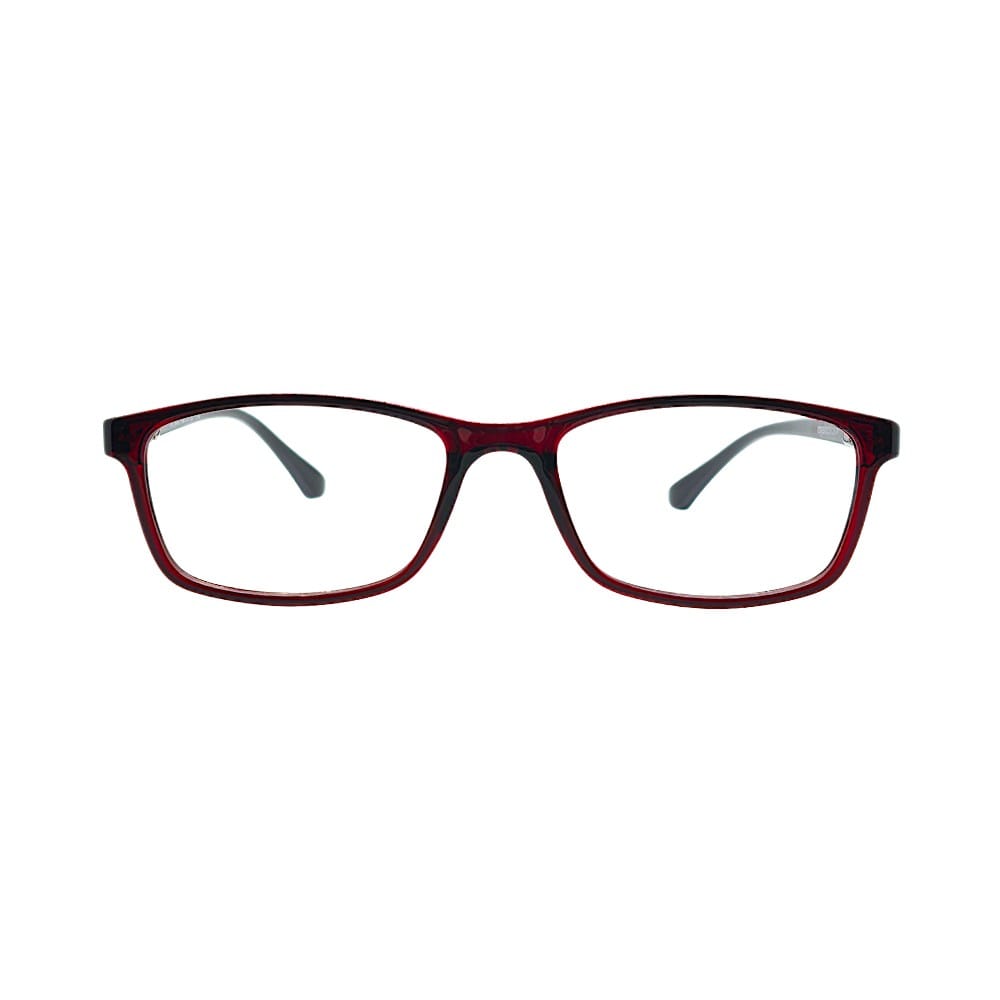 Classic Cherry Red & Black Full-Rim Rectangular Eyeglasses for Men and Women | STINIC EYEWEAR