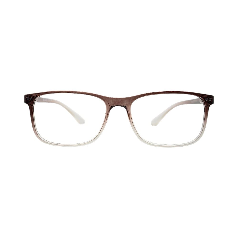 Classic Brown & Transparent Rectangular Full-Rim Frames | Eyeglasses for Men | STINC EYEWEAR