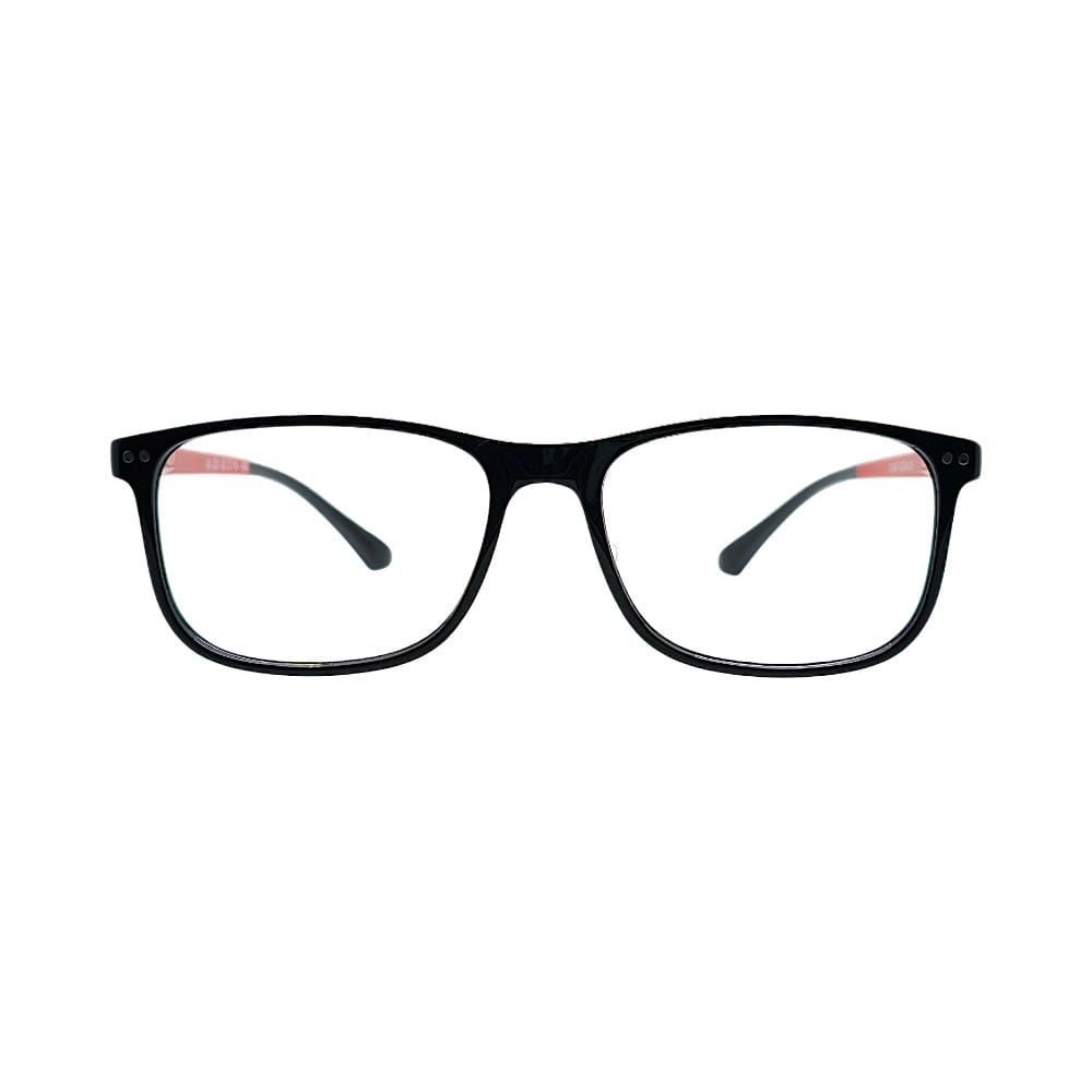 Classic Red & Black Rectangular Full-Rim Frames | Eyeglasses for Men | STINC EYEWEAR